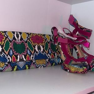 Purse with matching shoes sold together shoes size 8